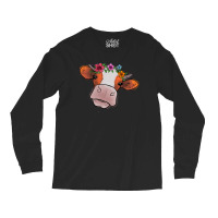 Cow With Flowers Long Sleeve Shirts | Artistshot