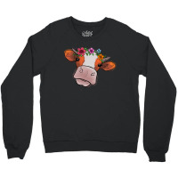 Cow With Flowers Crewneck Sweatshirt | Artistshot