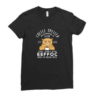 Coffee Spelt Backwards Ladies Fitted T-shirt Designed By Wildern