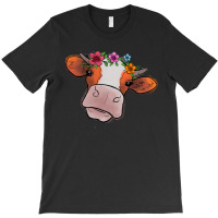 Cow With Flowers T-shirt | Artistshot