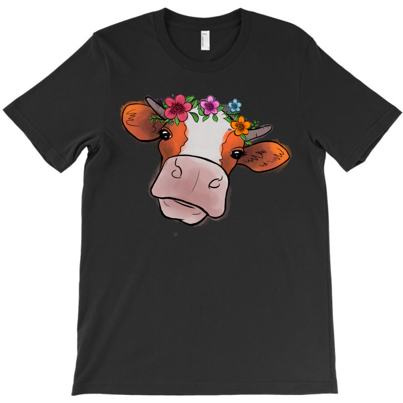 Cow With Flowers T-shirt | Artistshot