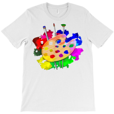 Artist Paint Palette And Brushes Art T Shirt T-shirt Designed By Butledona
