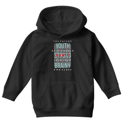 Youth Strong Brainy Youth Hoodie Designed By Dulart