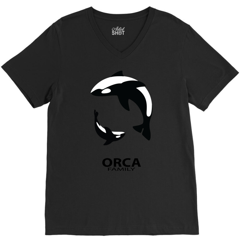 Orca Family V-neck Tee | Artistshot