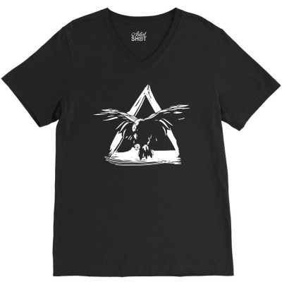 Crow Flying V-neck Tee Designed By Wowotees
