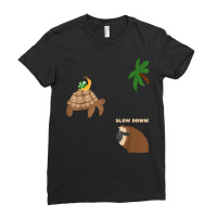 Sloth And Turtle Snail Running T Shirt Ladies Fitted T-shirt | Artistshot