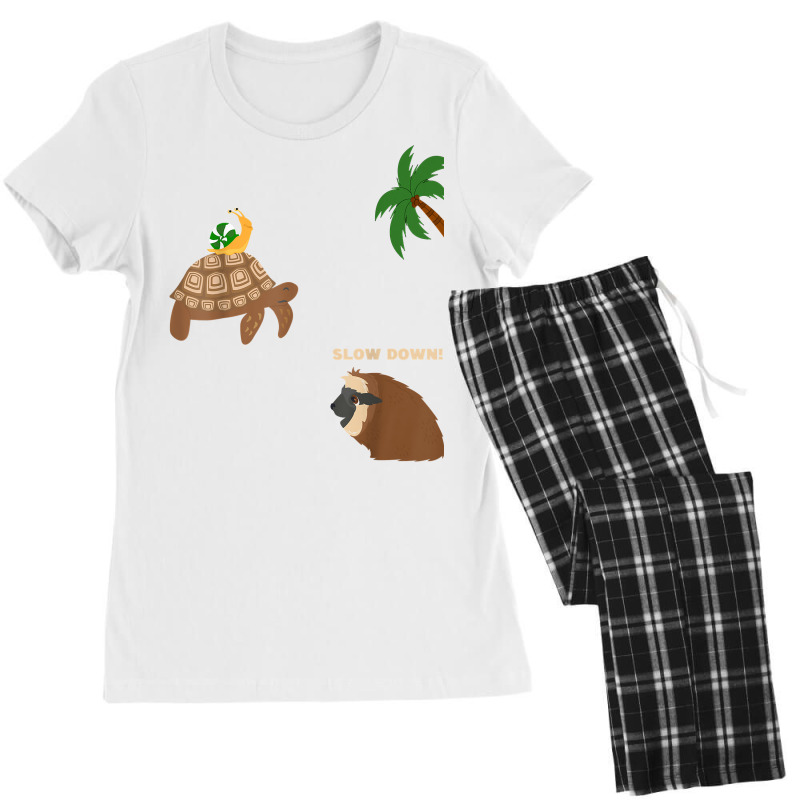 Sloth And Turtle Snail Running T Shirt Women's Pajamas Set by Smykowskicalob1991 | Artistshot