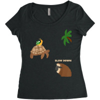 Sloth And Turtle Snail Running T Shirt Women's Triblend Scoop T-shirt | Artistshot