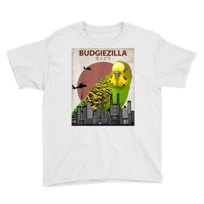 Budgiezilla  Budgie T Shirt For Budgerigar Parakeet Lovers Youth Tee Designed By Butledona