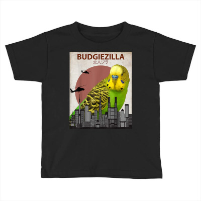 Budgiezilla  Budgie T Shirt For Budgerigar Parakeet Lovers Toddler T-shirt Designed By Butledona