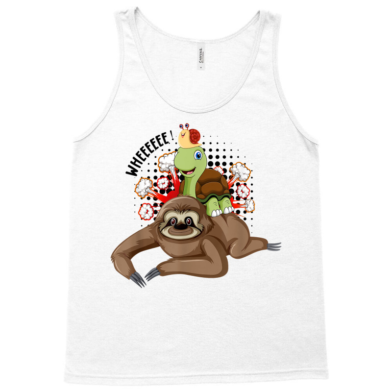 Sloth Turtle Snail Piggybacked Cute Running Wild Animal Gift T Shirt Tank Top by Smykowskicalob1991 | Artistshot