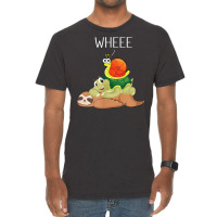 Sloth Turtle Snail Animals Piggyback Slow Motion Running T Shirt Vintage T-shirt | Artistshot