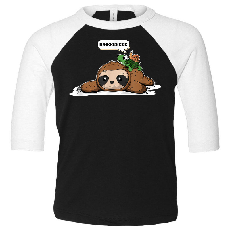 Sloth Turtle Snail Running Riding Team T Shirt Toddler 3/4 Sleeve Tee by JahmayaWhittle | Artistshot