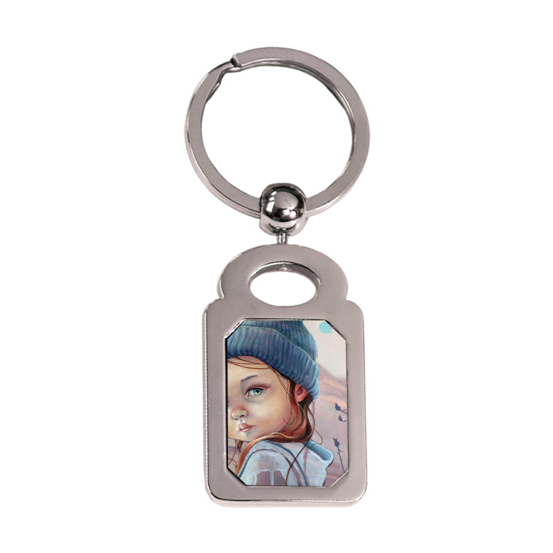 Giclee - Beautiful Children Silver Rectangle Keychain | Artistshot