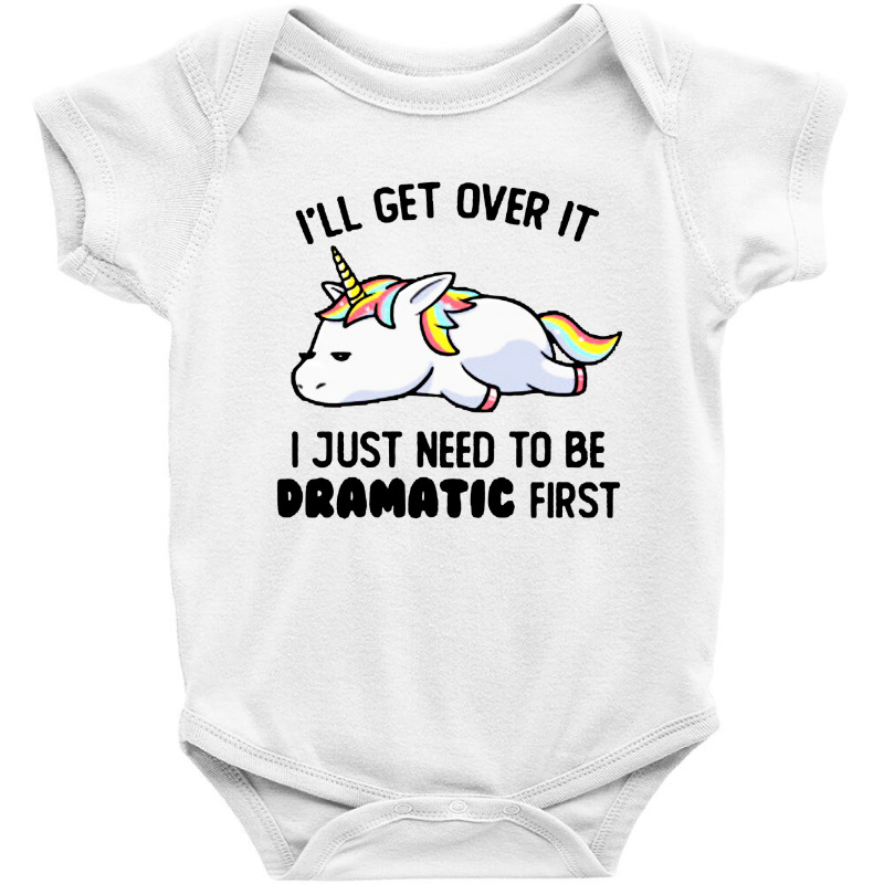 I Just Need To Be Dramatic Lazy Unicorn Baby Bodysuit by ardylanda | Artistshot