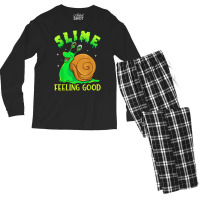 Slime Feeling Good   Funny Pun Cute Slimy Snail T Shirt Men's Long Sleeve Pajama Set | Artistshot