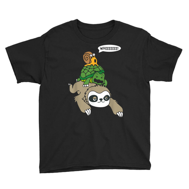 Wheeee! Sloth Turtle Snail Funny Animal Lover Running Tee T Shirt Youth Tee by jermonmccline | Artistshot