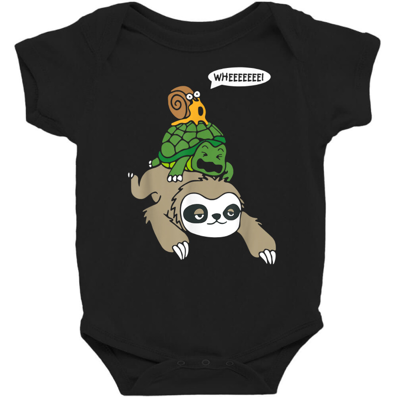 Wheeee! Sloth Turtle Snail Funny Animal Lover Running Tee T Shirt Baby Bodysuit by jermonmccline | Artistshot