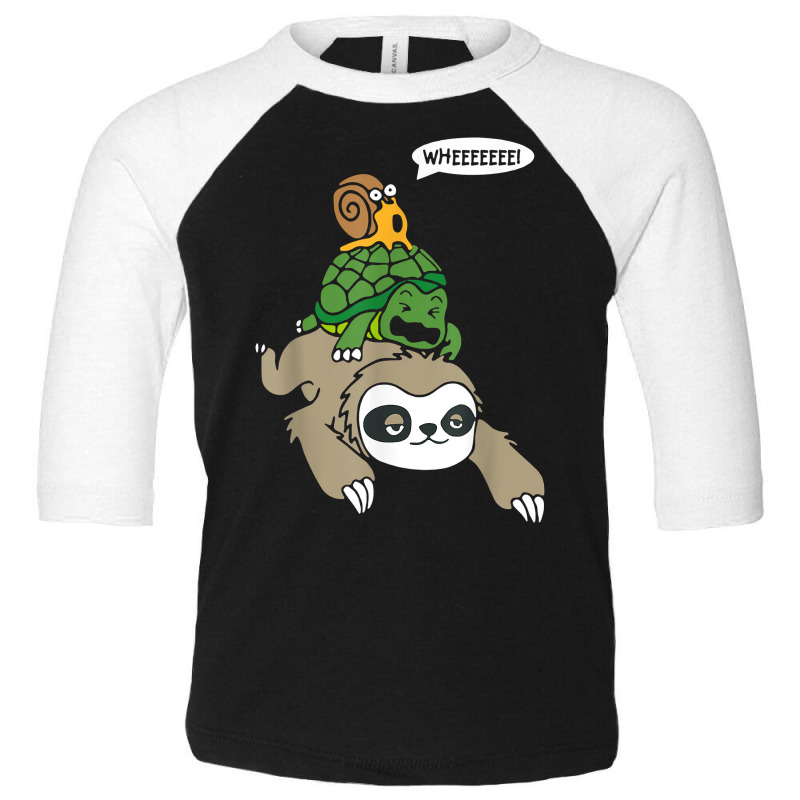 Wheeee! Sloth Turtle Snail Funny Animal Lover Running Tee T Shirt Toddler 3/4 Sleeve Tee by jermonmccline | Artistshot