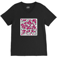 Girly Modern Blush Pink White Gold Floral Illustrations 28356883 V-neck Tee | Artistshot