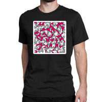 Girly Modern Blush Pink White Gold Floral Illustrations 28356883 Classic T-shirt | Artistshot