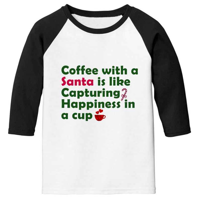 Coffee With Santa Youth 3/4 Sleeve by Chiks | Artistshot