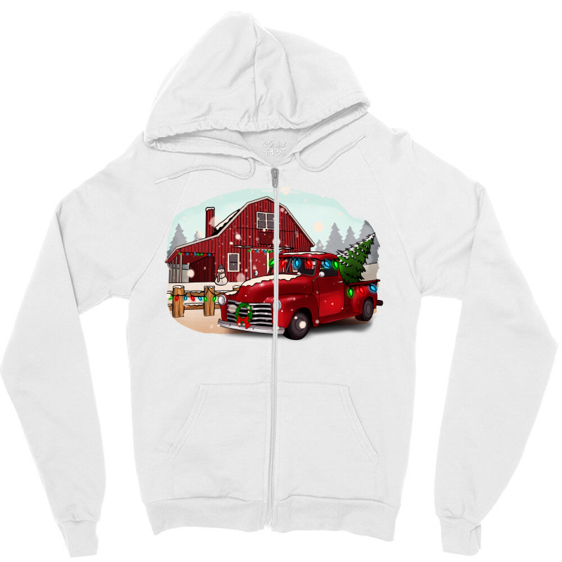 Farm Truck Christmas Zipper Hoodie by Apollo | Artistshot