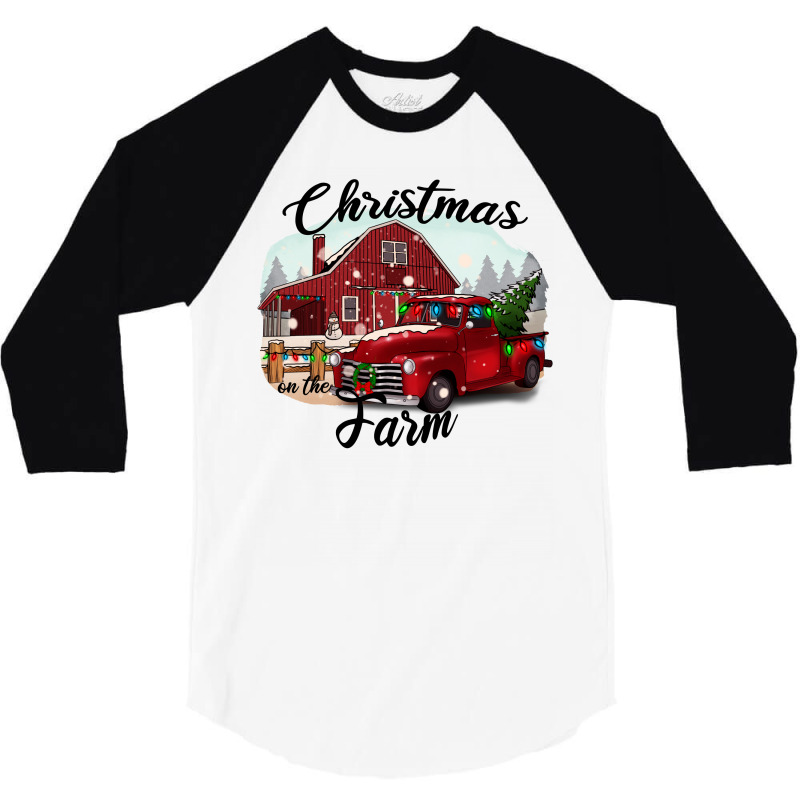 Farm On The Truck Christmas 3/4 Sleeve Shirt by Apollo | Artistshot