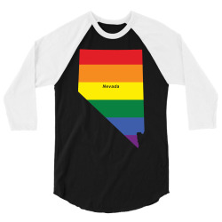 nevada rainbow flag 3/4 Sleeve Shirt | Artistshot