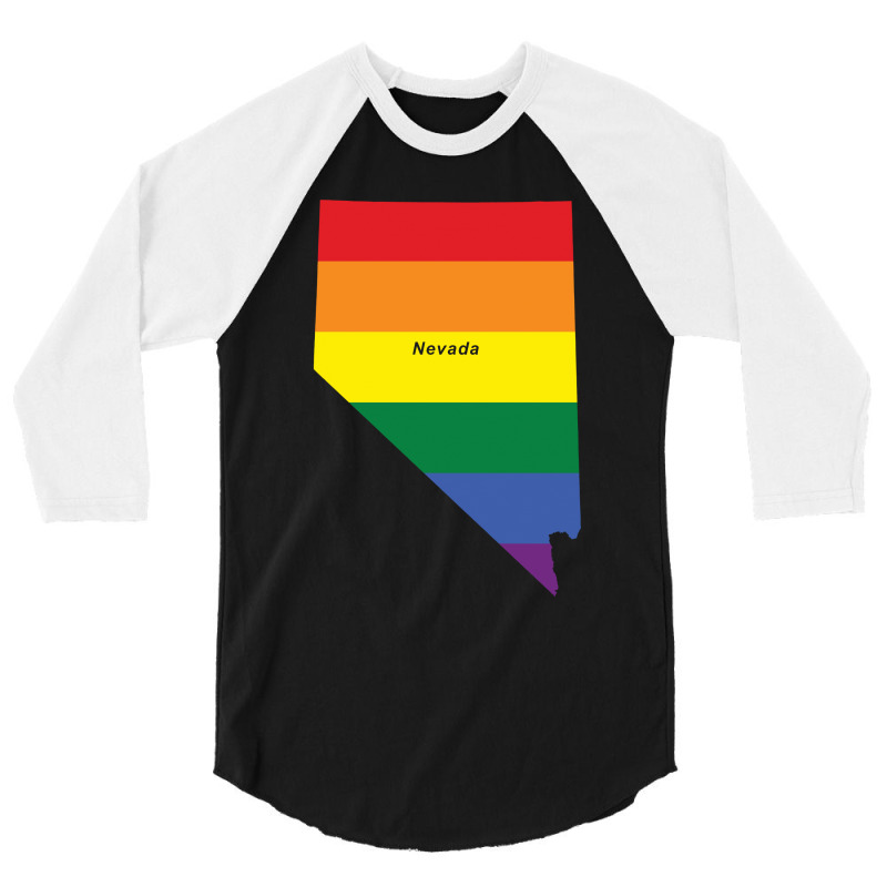 Nevada Rainbow Flag 3/4 Sleeve Shirt | Artistshot