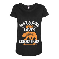 Bear Just A Girl Who Loves Grizzly Bears 499 Forest Maternity Scoop Neck T-shirt | Artistshot