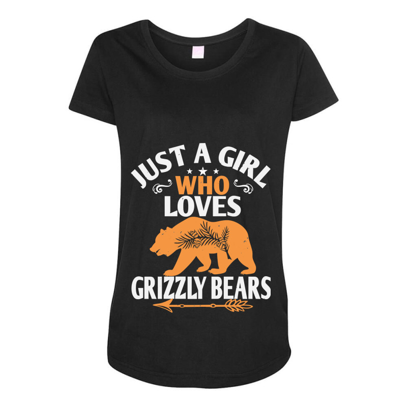 Bear Just A Girl Who Loves Grizzly Bears 499 Forest Maternity Scoop Neck T-shirt by offensejuggler | Artistshot