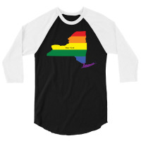 New York Rainbow Flag 3/4 Sleeve Shirt | Artistshot