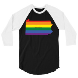 pennsylvania rainbow flag 3/4 Sleeve Shirt | Artistshot