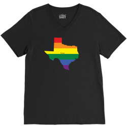 texas rainbow flag V-Neck Tee | Artistshot