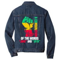 Juneteenth Gifts T  Shirt A Combination Of The Words Men Denim Jacket | Artistshot