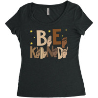 American Sign Language Asl Be Kind Hand Sign Language Asl Women's Triblend Scoop T-shirt | Artistshot