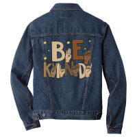 American Sign Language Asl Be Kind Hand Sign Language Asl Men Denim Jacket | Artistshot