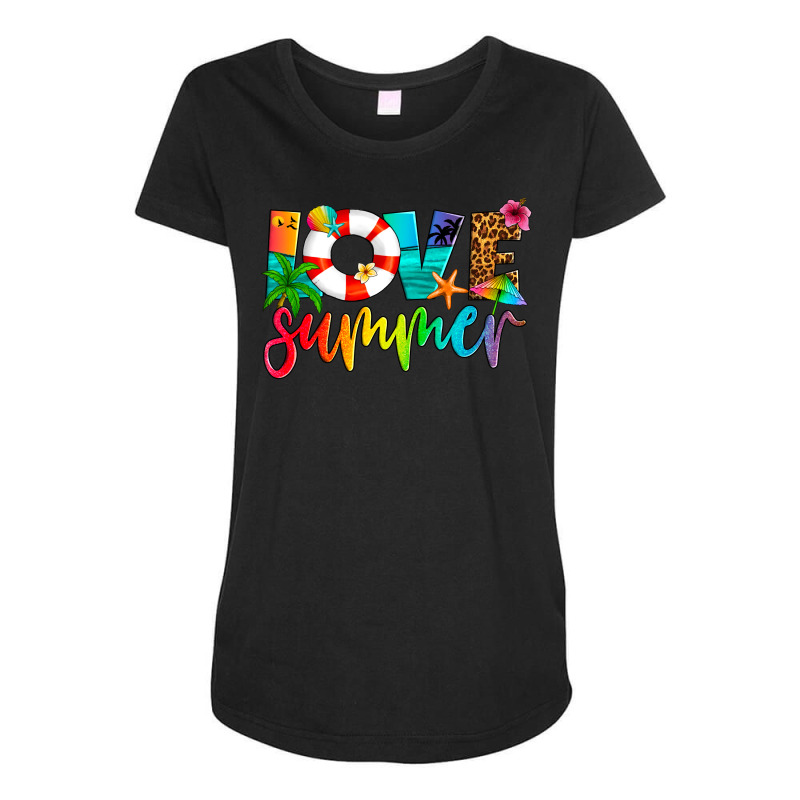 Love Summer Maternity Scoop Neck T-shirt by Artiststas | Artistshot