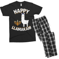 Happy Llamakah Hanukkah Llama Jewish Fitted T Shirt Men's T-shirt Pajama Set | Artistshot