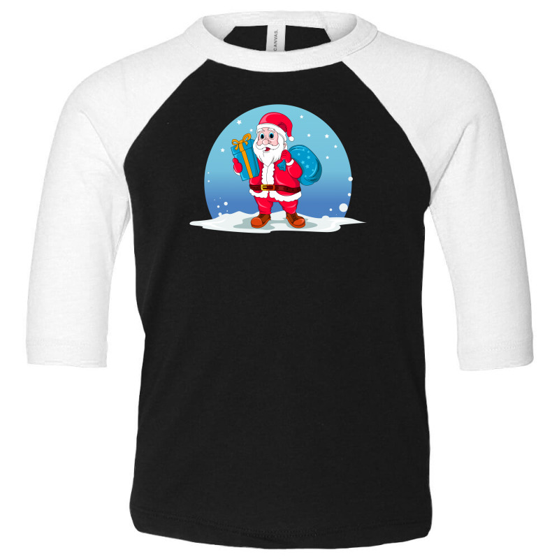 Santa Claus Toddler 3/4 Sleeve Tee by Chiks | Artistshot