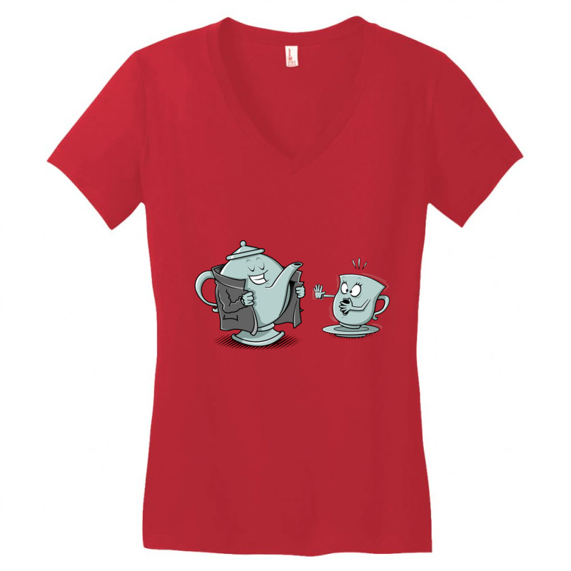 Exhibitionist Teapot Women's V-Neck T-Shirt by Mbeler | Artistshot