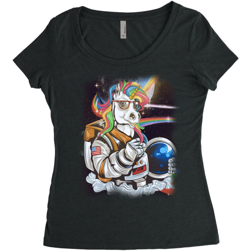 Perfect Astronaut Unicorn In The Space. Women's Triblend Scoop T-shirt by Maskef tiger | Artistshot