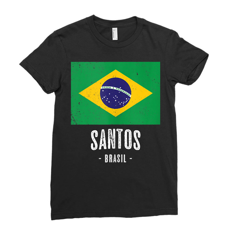 City Of Santos   Brazil  Br Brazilian Flag Merch   Graphic Tank Top Ladies Fitted T-Shirt by JahmayaWhittle | Artistshot