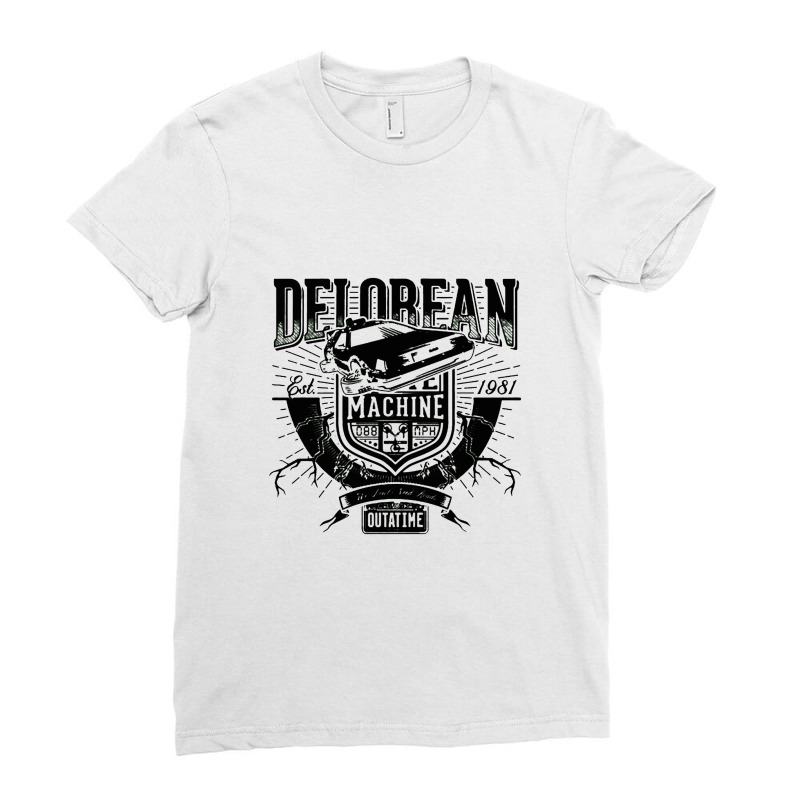 Delorean Machine Ladies Fitted T-Shirt by barbarkah | Artistshot