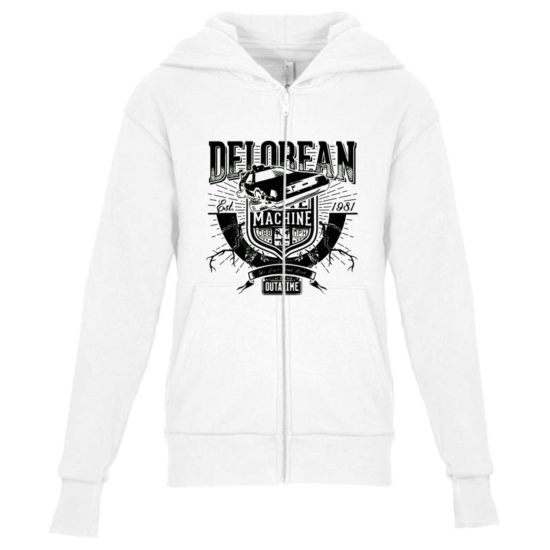 Delorean Machine Youth Zipper Hoodie by barbarkah | Artistshot