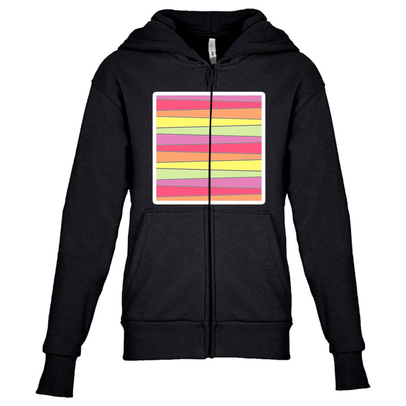 Modern Black And White Foliage And Stripes 21253938 Youth Zipper Hoodie by izank2 | Artistshot