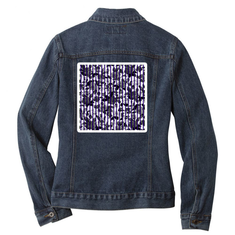 Modern Black And White Geometric Pineapples 25882190 Ladies Denim Jacket by izank2 | Artistshot