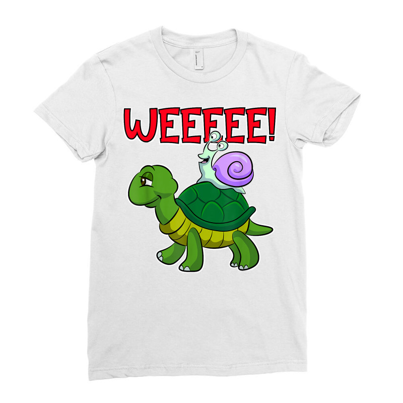 Funny Turtle Snail Running T Shirt Ladies Fitted T-Shirt by KretschmerBridge | Artistshot