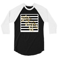 Modern Chic Black White Marble Gold Hearts 22970521 3/4 Sleeve Shirt | Artistshot